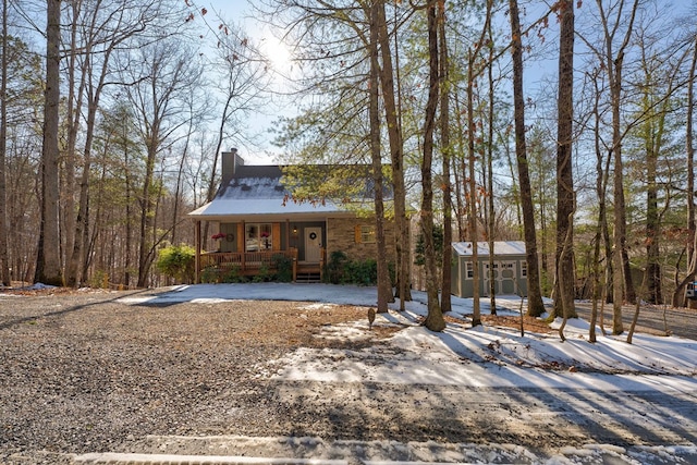 view of front of home featuring covered porch