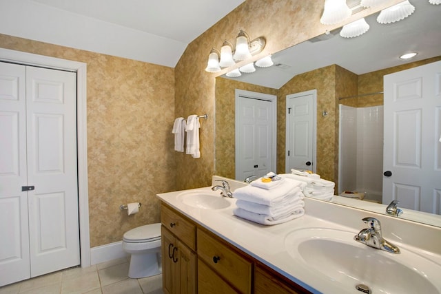 bathroom with a sink, a closet, and toilet