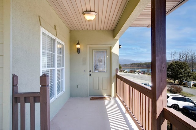 balcony with a water view