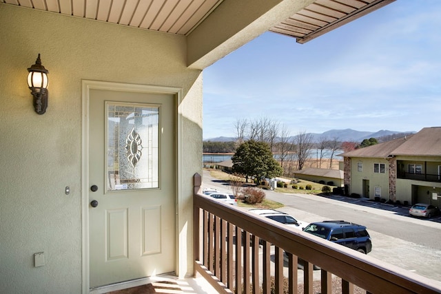 balcony with a mountain view