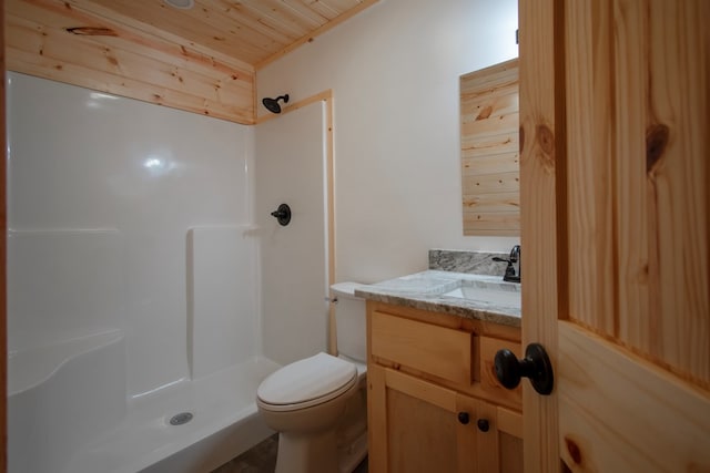 155 Stone Crest Ln, Murphy, NC 28906 - full bathroom with wood ceiling, a shower, and vanity