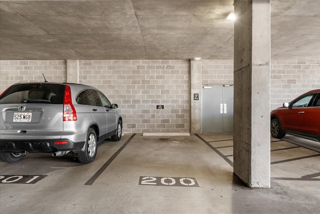 view of garage