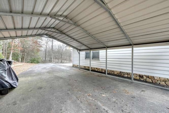 view of car parking with a carport