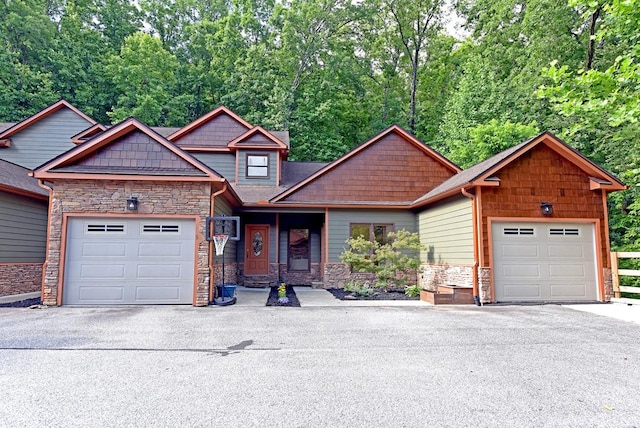 craftsman house with a garage