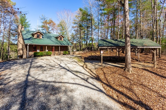 exterior space with a porch