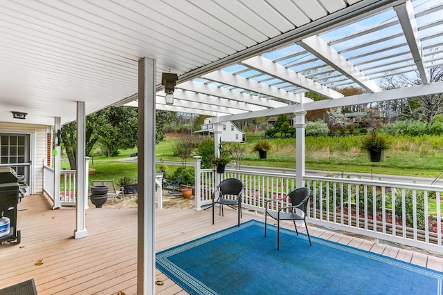 deck with a pergola