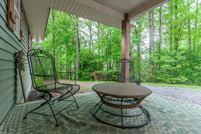 68 Phillips Crk, Andrews, NC 28901 - view of patio / terrace with a forest view