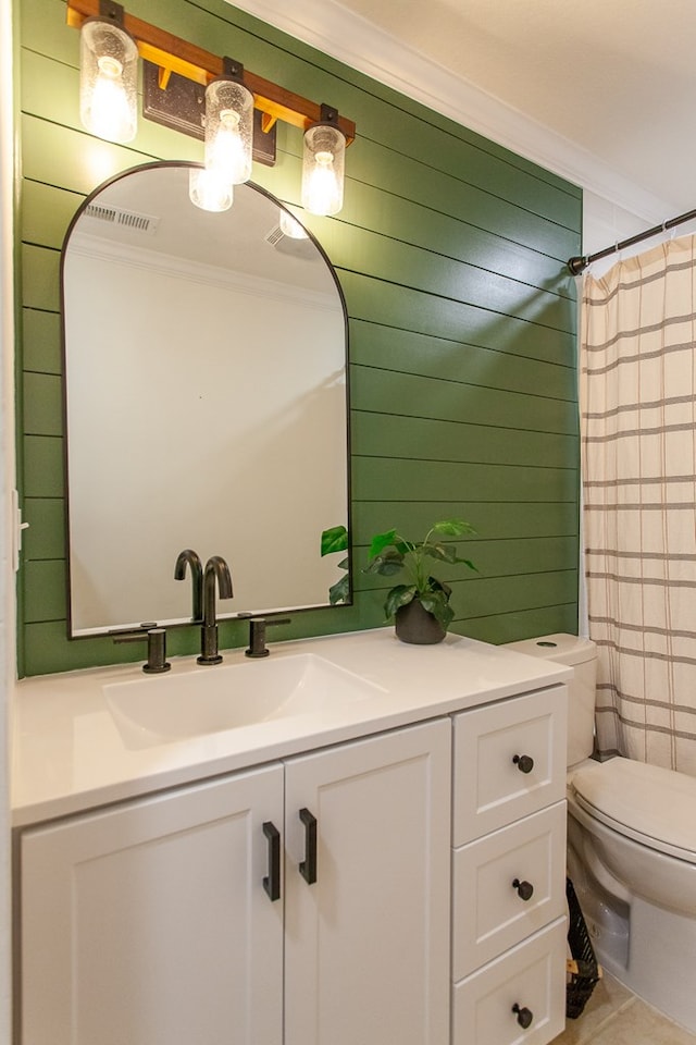 68 Phillips Crk, Andrews, NC 28901 - full bath featuring ornamental molding, vanity, and toilet