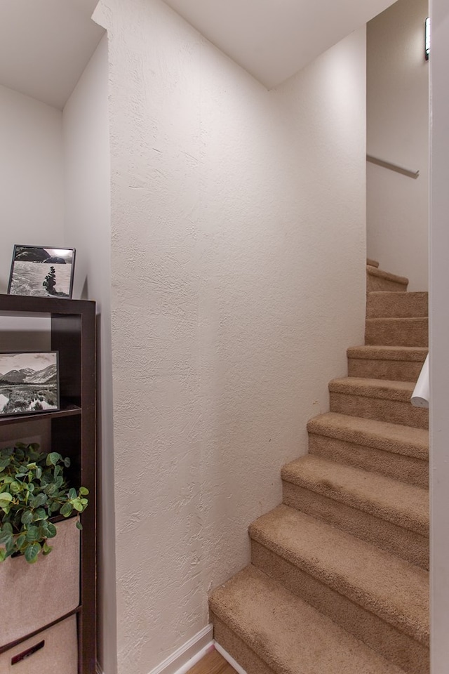 68 Phillips Crk, Andrews, NC 28901 - stairs featuring baseboards and wood finished floors