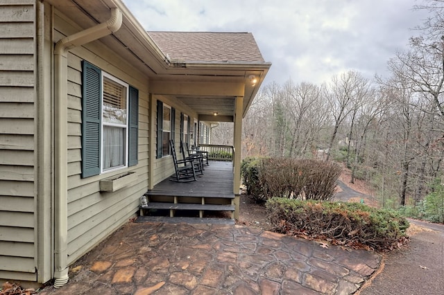 view of patio with a porch