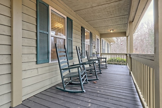 deck with a porch