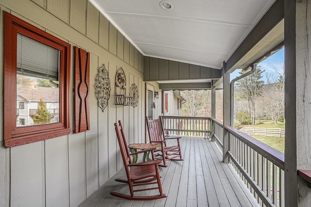 wooden deck with covered porch