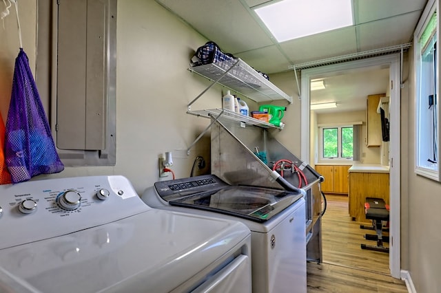 623 Overlook Way, Sky Valley, GA 30537 - washroom featuring laundry area, separate washer and dryer, and light wood-style floors