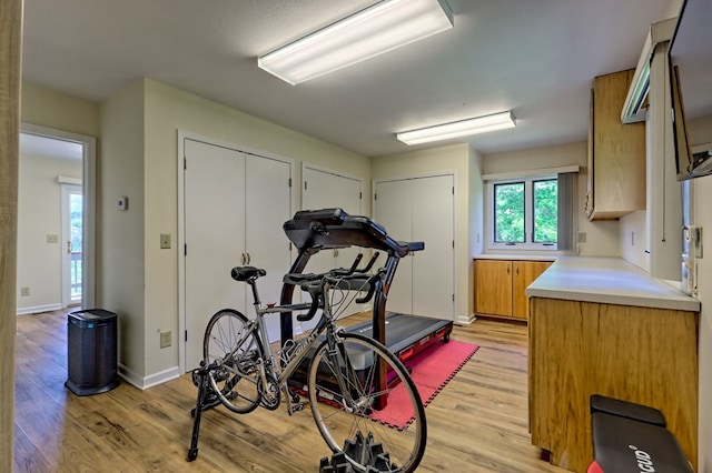 623 Overlook Way, Sky Valley, GA 30537 - exercise area featuring baseboards and light wood-type flooring