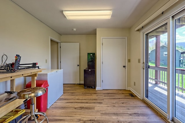 623 Overlook Way, Sky Valley, GA 30537 - clothes washing area with light wood-type flooring