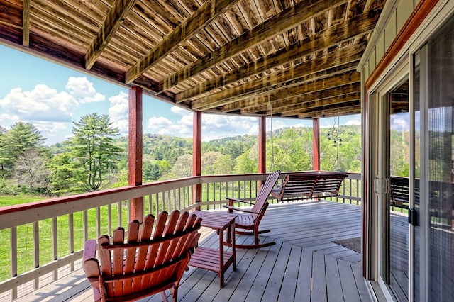 623 Overlook Way, Sky Valley, GA 30537 - deck with a forest view