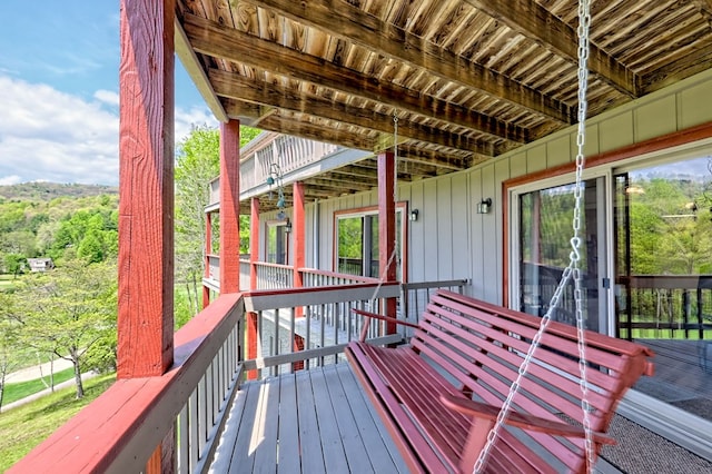 623 Overlook Way, Sky Valley, GA 30537 - view of wooden terrace