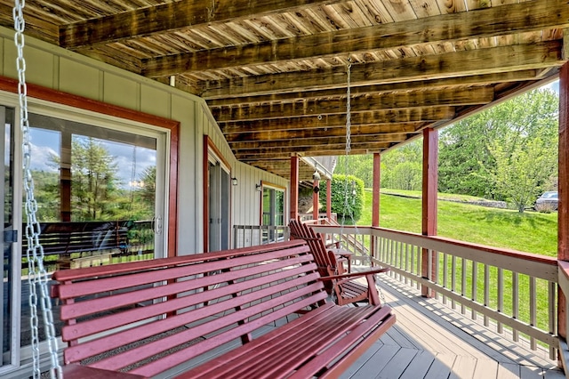 623 Overlook Way, Sky Valley, GA 30537 - wooden deck with a yard