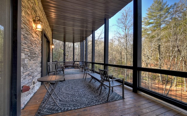 view of sunroom