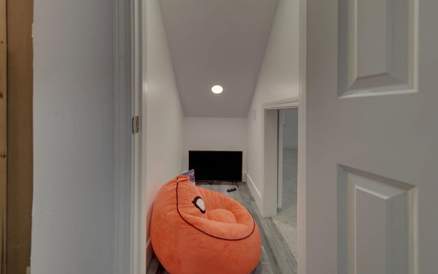 sitting room featuring recessed lighting