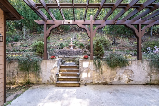 view of patio with a pergola