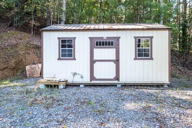 view of shed