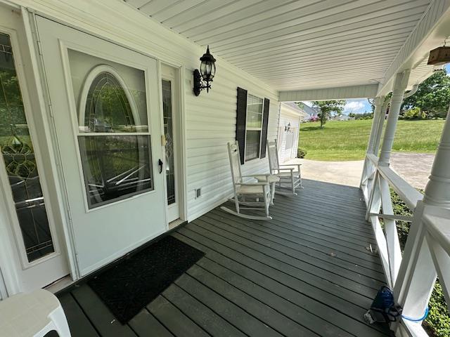 3273 Ivy Log Rd, Blairsville, GA 30512 - view of wooden porch