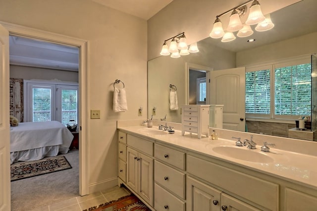 bathroom featuring vanity and tile patterned floors