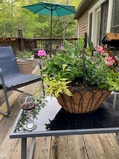 wooden balcony with a wooden deck