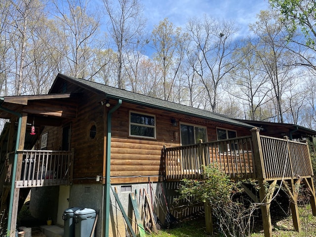352 Partridge Ln, Murphy, NC 28906 - view of home's exterior featuring crawl space and a wooden deck