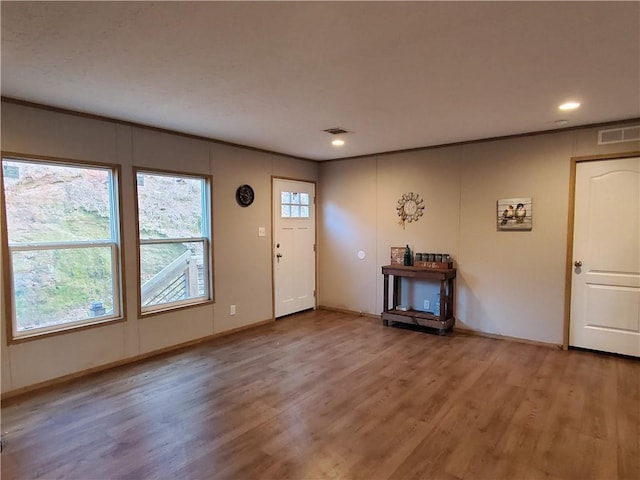 entrance foyer with hardwood / wood-style flooring