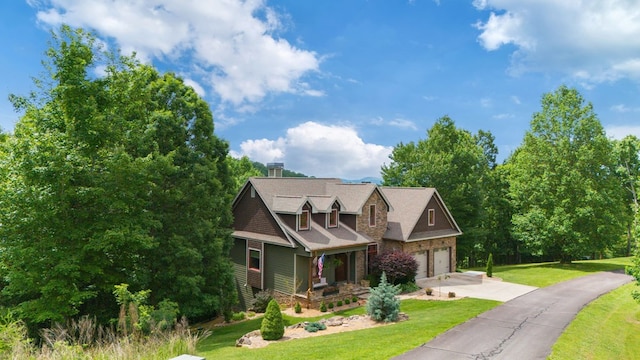 41 Elm Ct, Murphy, NC 28906 - craftsman inspired home featuring a front lawn, driveway, a porch, and stone siding