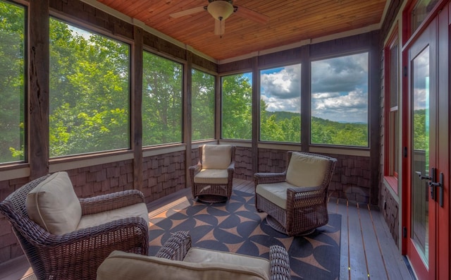 41 Elm Ct, Murphy, NC 28906 - sunroom with a ceiling fan and outdoor lounge area