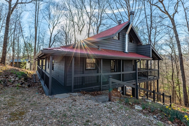 318 Buck Ridge Rd, Suches, GA 30572 - view of front facade with metal roof and a porch