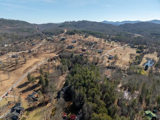 bird's eye view featuring a mountain view