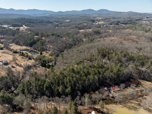 bird's eye view with a mountain view