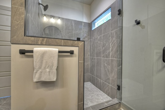 full bathroom with a stall shower