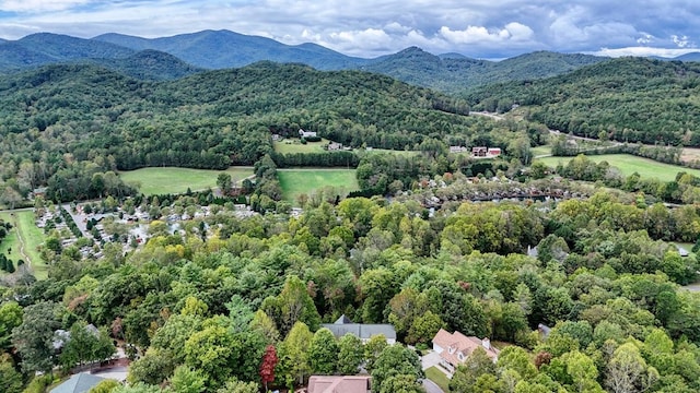 bird's eye view with a mountain view