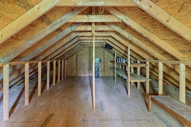 view of unfinished attic