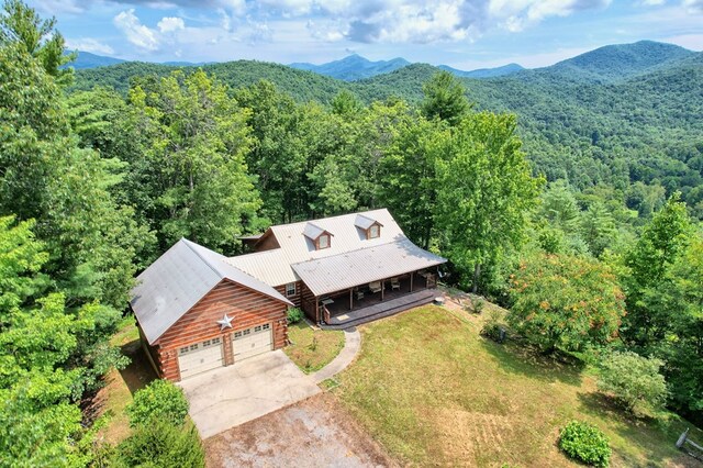 aerial view featuring a mountain view