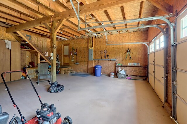 garage with electric panel