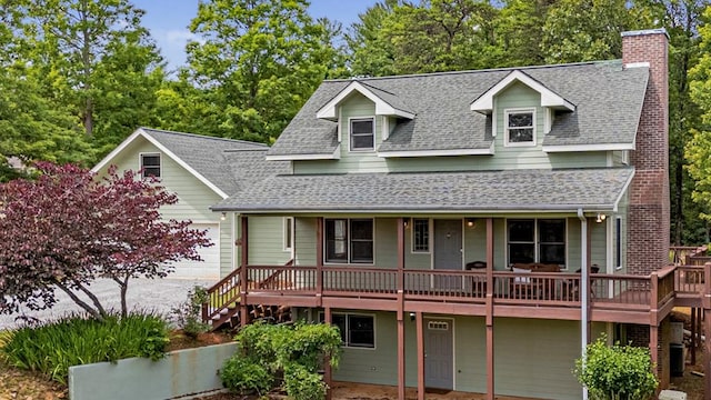 view of front of house featuring a deck