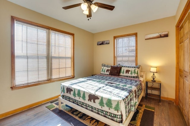 38 Smoky Mtn Rdg, Marble, NC 28905 - bedroom with wood finished floors, baseboards, and ceiling fan