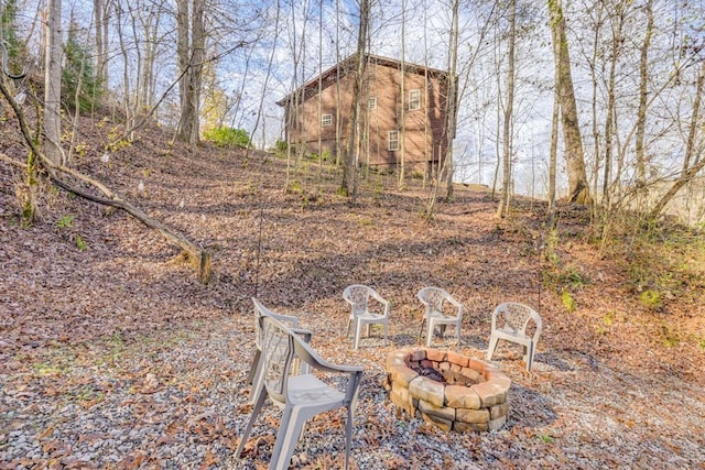 38 Smoky Mtn Rdg, Marble, NC 28905 - view of yard with an outdoor fire pit