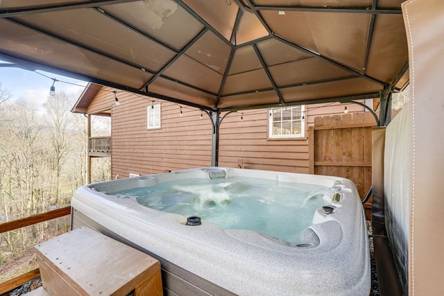38 Smoky Mtn Rdg, Marble, NC 28905 - deck featuring a hot tub and a gazebo