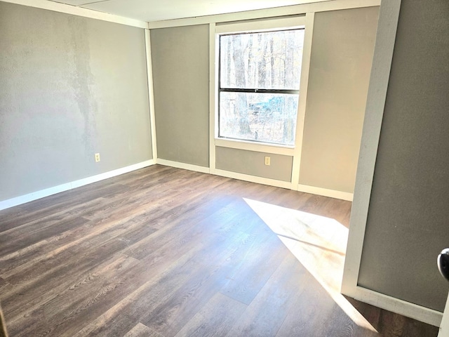 empty room with hardwood / wood-style flooring