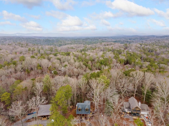 bird's eye view with a mountain view