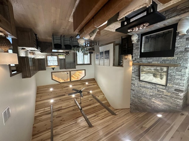 57 Fairview Trl, Morganton, GA 30560 - kitchen featuring wood ceiling, a notable chandelier, wood finished floors, and visible vents