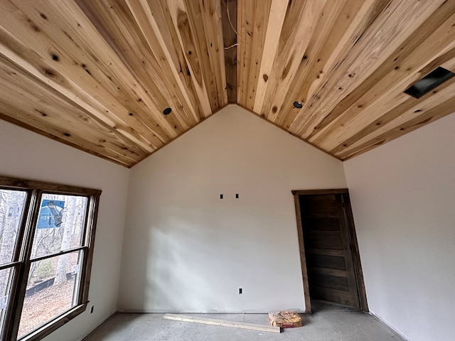 57 Fairview Trl, Morganton, GA 30560 - empty room with vaulted ceiling and wooden ceiling