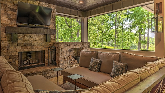 sunroom with plenty of natural light